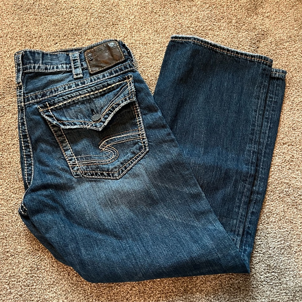 Silver Men’s Zac flap jeans